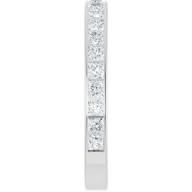 14K Gold Square Natural Diamond Channel-Set Anniversary Band – 2.5x2.5 mm Stones - White Gold - view 4
