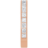 14K Gold Square Natural Diamond Channel-Set Anniversary Band – 2.5x2.5 mm Stones - Rose Gold - view 4