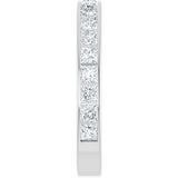14K Gold Square Natural Diamond Channel-Set Anniversary Band – 2.5x2.5 mm Stones - White Gold - view 4