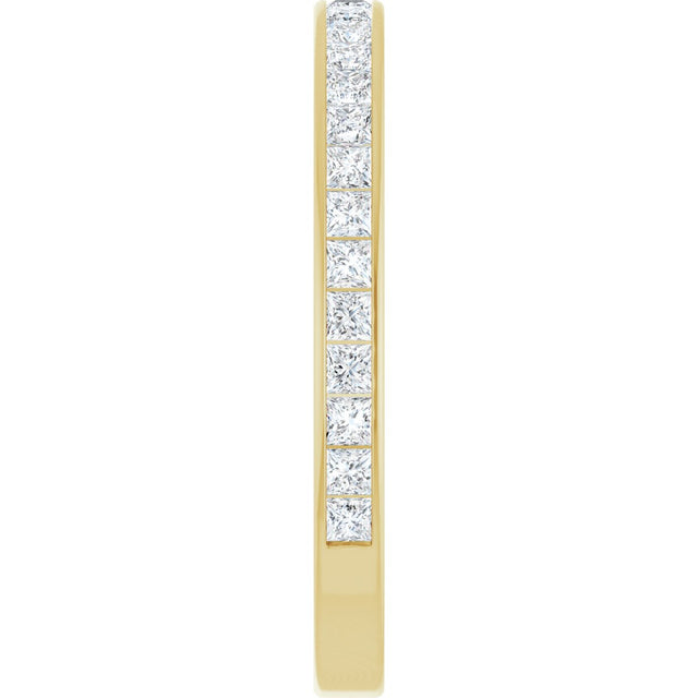 14K Gold Square Lab-Grown Diamond Channel-Set Anniversary Band – 2.25x2.25 mm Stones (2 CTW) - Yellow Gold - view 4