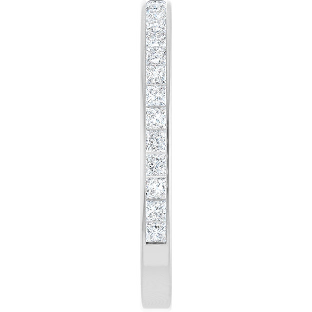 14K Gold Square Lab-Grown Diamond Channel-Set Anniversary Band – 2.25x2.25 mm Stones (2 CTW) - White Gold - view 4
