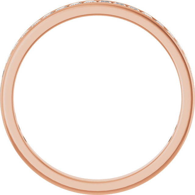 14K Gold Square Lab-Grown Diamond Channel-Set Anniversary Band – 2.25x2.25 mm Stones (2 CTW) - Rose Gold - view 2