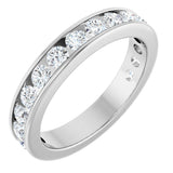 14K Gold Round Lab-Grown Diamond Channel-Set Anniversary Band – 2.5 mm Stones - White Gold