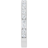 14K Gold Round Natural Diamond Channel-Set Anniversary Band – 3 mm Stones (1 7/8–2 CTW) - White Gold - view 4
