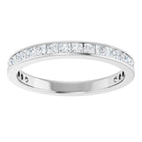14K Gold Square Lab-Grown Diamond Channel-Set Anniversary Band – 2.5x2.5 mm Stones - White Gold - view 3