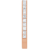 14K Gold Square Lab-Grown Diamond Channel-Set Anniversary Band – 2.5x2.5 mm Stones (2 1/3–2 3/8 CTW) - Rose Gold - view 4