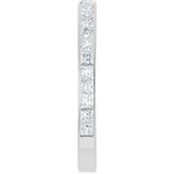14K Gold Square Lab-Grown Diamond Channel-Set Anniversary Band – 2.5x2.5 mm Stones (2 1/3–2 3/8 CTW) - White Gold - view 4