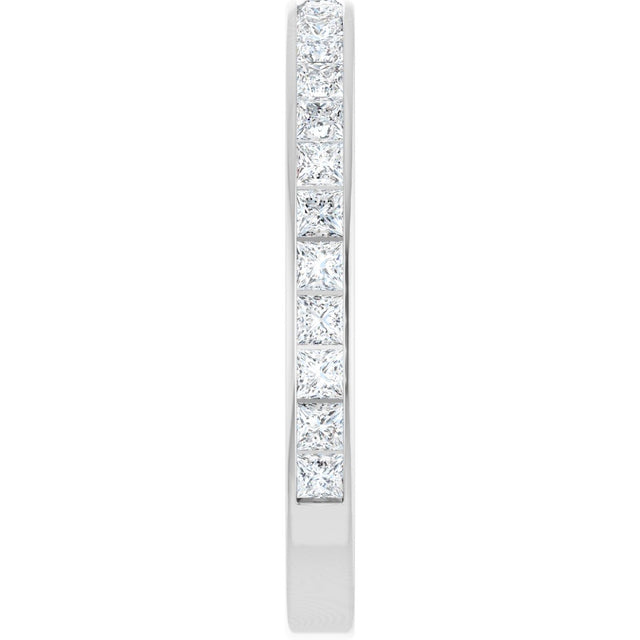 14K Gold Square Natural Diamond Channel-Set Anniversary Band – 2.5x2.5 mm Stones (2 1/3–2 3/8 CTW) - White Gold - view 4
