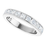 14K Gold Square Natural Diamond Channel-Set Anniversary Band – 2.5x2.5 mm Stones - White Gold - view 5