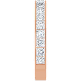 14K Gold Square Natural Diamond Channel-Set Anniversary Band – 3x3 mm Stones - Rose Gold - view 4