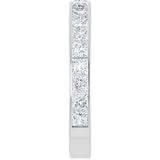 14K Gold Square Lab-Grown Diamond Channel-Set Anniversary Band – 3x3 mm Stones - White Gold - view 4
