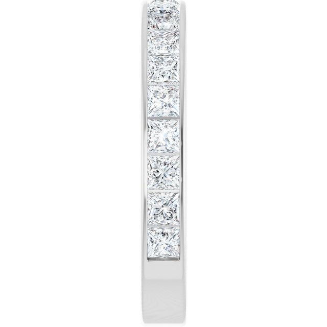 14K Gold Square Lab-Grown Diamond Channel-Set Anniversary Band – 3x3 mm Stones - White Gold - view 4