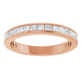 14K Gold Square Lab-Grown Diamond Channel-Set Anniversary Band – 1.75x1.75 mm Stones - Rose Gold - view 3