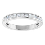 14K Gold Square Lab-Grown Diamond Channel-Set Anniversary Band – 1.75x1.75 mm Stones - White Gold - view 3