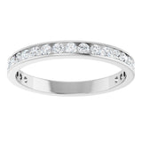 14K Gold Round Lab-Grown Diamond Channel-Set Anniversary Band – 2.5 mm Stones - White Gold - view 3