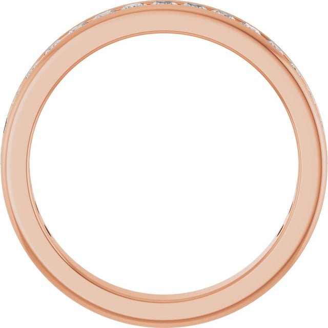 14K Gold Square Lab-Grown Diamond Channel-Set Anniversary Band – 1.5x1.5 mm Stones - Rose Gold - view 2