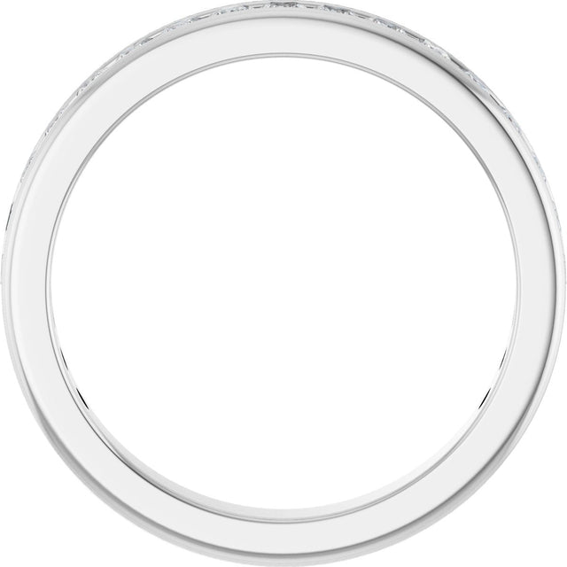 14K Gold Square Lab-Grown Diamond Channel-Set Anniversary Band – 1.5x1.5 mm Stones - White Gold - view 2
