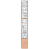 14K Gold Square Lab-Grown Diamond Channel-Set Anniversary Band – 2.25x2.25 mm Stones - Rose Gold - view 4