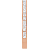 14K Gold Square Lab-Grown Diamond Channel-Set Anniversary Band – 1.75x1.75 mm Stones - Rose Gold - view 4