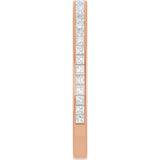14K Gold Square Natural Diamond Channel-Set Anniversary Band – 1.75x1.75 mm Stones - Rose Gold - view 4