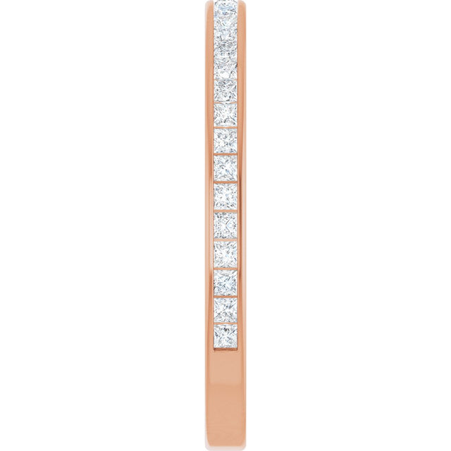 14K Gold Square Lab-Grown Diamond Channel-Set Anniversary Band – 1.75x1.75 mm Stones - Rose Gold - view 4