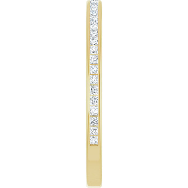 14K Gold Square Lab-Grown Diamond Channel-Set Anniversary Band – 1.5x1.5 mm Stones (3/4 CTW) - Yellow Gold - view 4