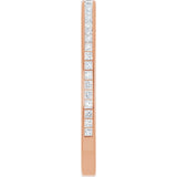 14K Gold Square Natural Diamond Channel-Set Anniversary Band – 1.5x1.5 mm Stones (3/4 CTW) - Rose Gold - view 4