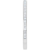 14K Gold Square Lab-Grown Diamond Channel-Set Anniversary Band – 1.5x1.5 mm Stones (3/4 CTW) - White Gold - view 4