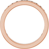 14K Gold Square Natural Diamond Channel-Set Anniversary Band – 2.5x2.5 mm Stones - Rose Gold - view 2