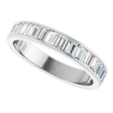 14K Gold Straight Baguette Natural Diamond Channel-Set Anniversary Band – 3x2 mm Stones - White Gold - view 5