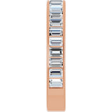 14K Gold Straight Baguette Lab-Grown Diamond Channel-Set Anniversary Band – 3x2 mm Stones - Rose Gold - view 4