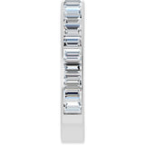 14K Gold Straight Baguette Lab-Grown Diamond Channel-Set Anniversary Band – 3x2 mm Stones - White Gold - view 4