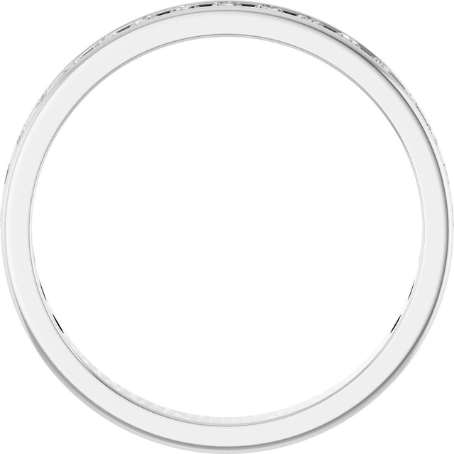 14K Gold Round Natural Diamond Channel-Set Anniversary Band – 2.5 mm Stones - White Gold - view 2