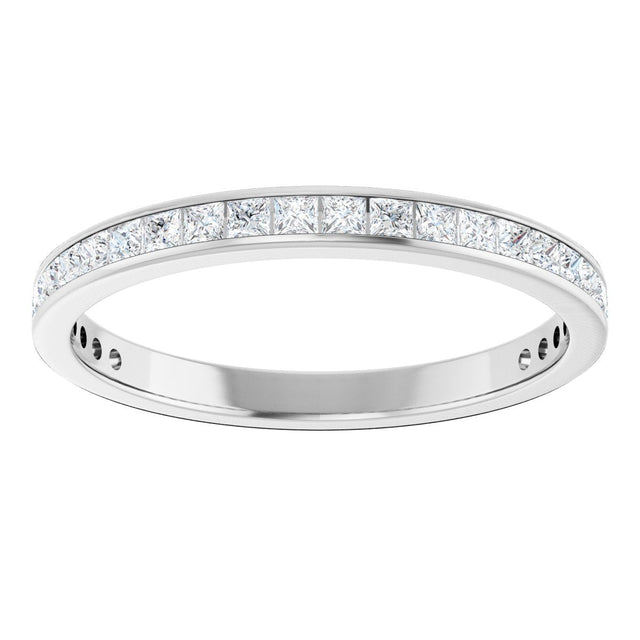 14K Gold Square Lab-Grown Diamond Channel-Set Anniversary Band – 2.25x2.25 mm Stones (2 CTW) - White Gold - view 3