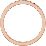 14K Gold Square Natural Diamond Channel-Set Anniversary Band – 2.5x2.5 mm Stones - Rose Gold - view 2