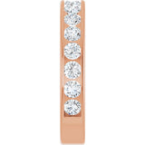14K Gold Round Natural Diamond Channel-Set Anniversary Band – 2.5 mm Stones - Rose Gold - view 4