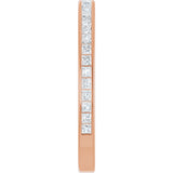 14K Gold Square Lab-Grown Diamond Channel-Set Anniversary Band – 1.75x1.75 mm Stones - Rose Gold - view 4