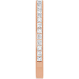 14K Gold Square Lab-Grown Diamond Channel-Set Anniversary Band – 2x2 mm Stones - Rose Gold - view 4