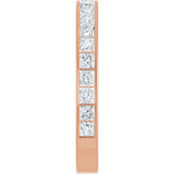 14K Gold Square Natural Diamond Channel-Set Anniversary Band – 2.5x2.5 mm Stones - Rose Gold - view 4