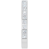 14K Gold Square Lab-Grown Diamond Channel-Set Anniversary Band – 2.5x2.5 mm Stones - White Gold - view 4