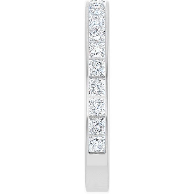 14K Gold Square Natural Diamond Channel-Set Anniversary Band – 2.5x2.5 mm Stones - White Gold - view 4