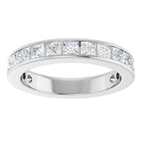 14K Gold Square Natural Diamond Channel-Set Anniversary Band – 2.5x2.5 mm Stones - White Gold - view 3