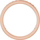 14K Gold Square Lab-Grown Diamond Channel-Set Anniversary Band – 2.25x2.25 mm Stones - Rose Gold - view 2
