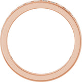 14K Gold Square Natural Diamond Channel-Set Anniversary Band – 2x2 mm Stones - Rose Gold - view 2