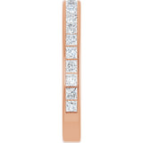14K Gold Square Lab-Grown Diamond Channel-Set Anniversary Band – 2x2 mm Stones - Rose Gold - view 4