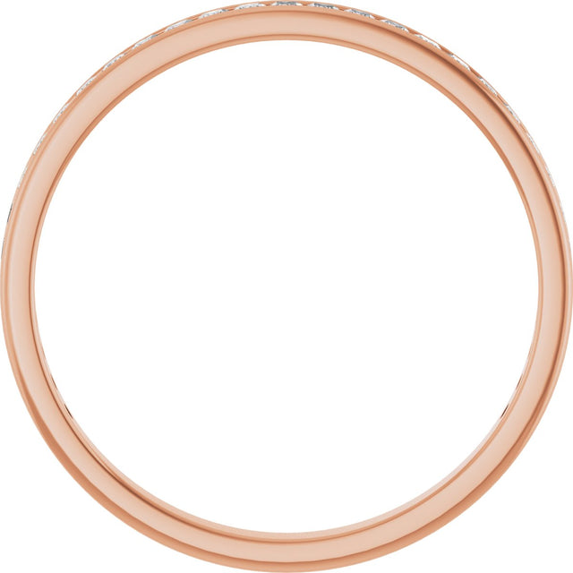 14K Gold Square Lab-Grown Diamond Channel-Set Anniversary Band – 1.75x1.75 mm Stones - Rose Gold - view 2
