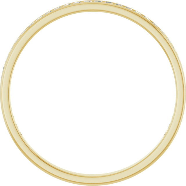 14K Gold Square Natural Diamond Channel-Set Anniversary Band – 1.5x1.5 mm Stones (3/4 CTW) - Yellow Gold - view 2