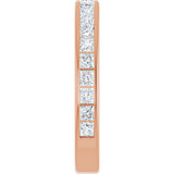 14K Gold Square Lab-Grown Diamond Channel-Set Anniversary Band – 1.75x1.75 mm Stones - Rose Gold - view 4