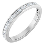 14K Gold Square Lab-Grown Diamond Channel-Set Anniversary Band – 2x2 mm Stones - White Gold