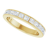 10K Gold Square Natural Diamond Channel-Set Anniversary Band – 3 1/2 CTW - Yellow Gold - view 5